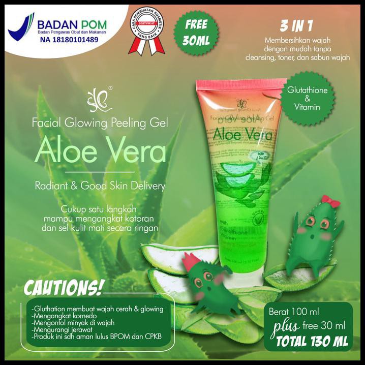 Jual KUALITAS PREMIUM BPOM FACIAL GLOWING PEELING GEL ALOE VERA BY SYB