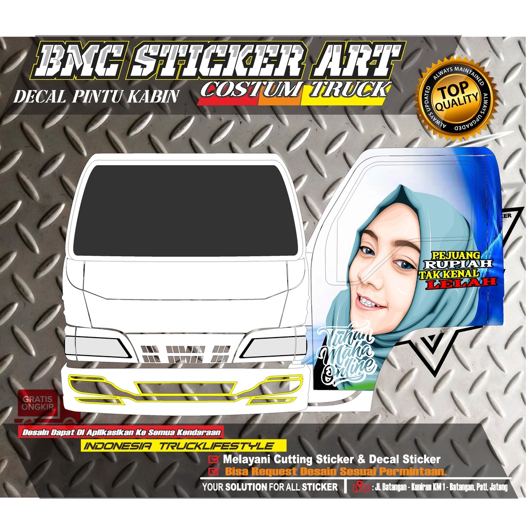 Jual Sticker Truck Oleng Bagian Pintu Kabin Stiker Full Blok Pintu