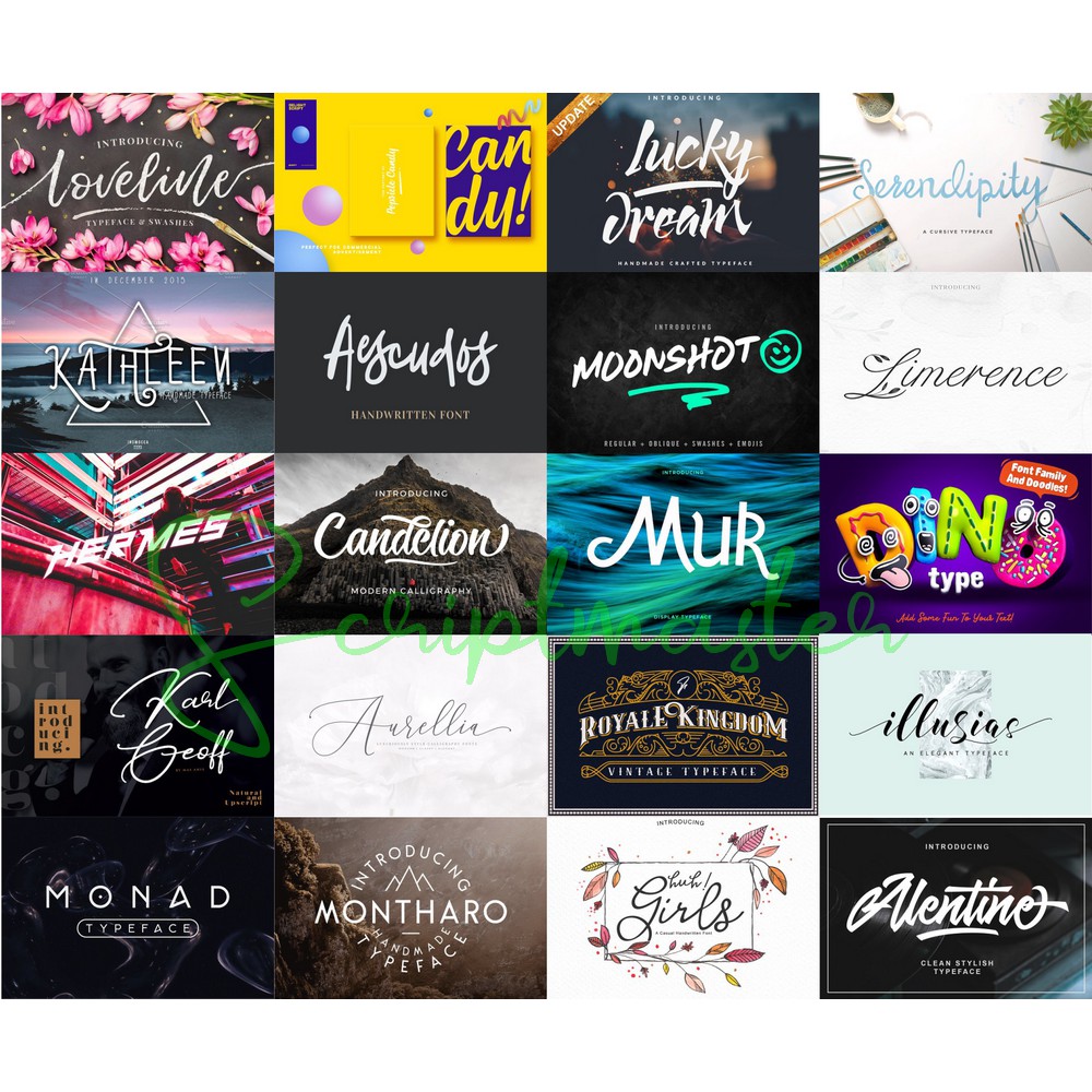 Jual Koleksi 20 Font Pack - Premium Fonts #1 | Shopee Indonesia