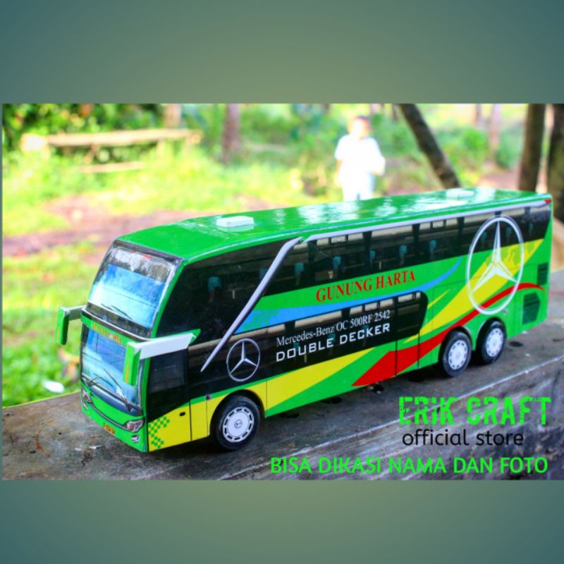 Jual Erikcraft Miniatur Bus Gunung Harta Double Deck Bis Tingkat ...