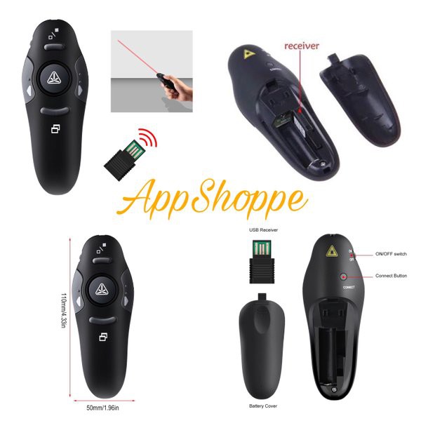 Jual Laser Pointer 2.4GHz Wireless Presenter Cursor Control | Shopee ...