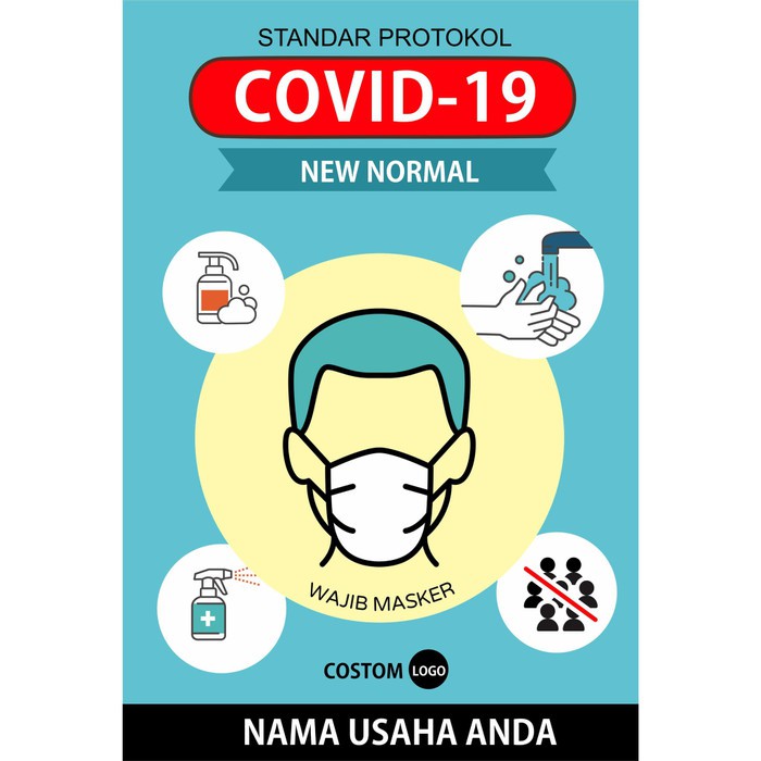 Jual CUSTOM STIKER PROTOKOL COVID UKURAN A3 | Shopee Indonesia