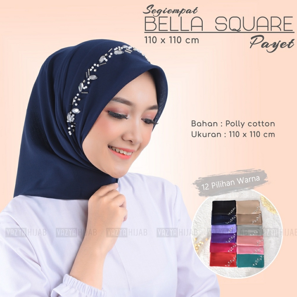 Jual Jilbab Bella Payet Segi Empathijab Bella Payet Hijab Payet Bandojilbab Segi Empat 2888