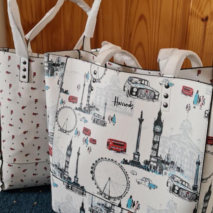 Harrods Reversible Shoulder Tote Bag Ovvxcuxquz