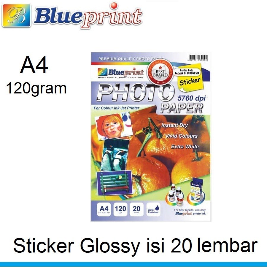 Jual Glossy Sticker Photo Paper A4 120gsm Isi 20 Lembar Kertas ...