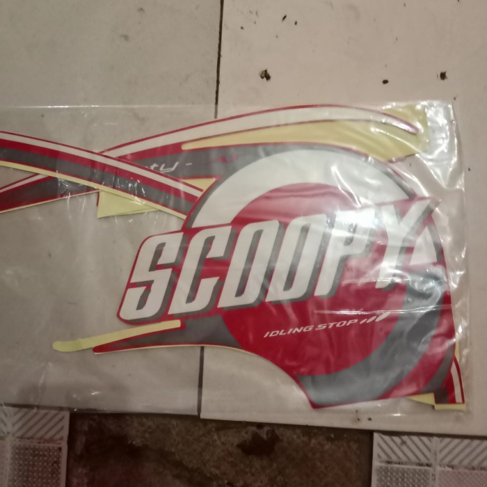 Jual Sticker Stripping Body Scoopy F Merah Abu Shopee Indonesia