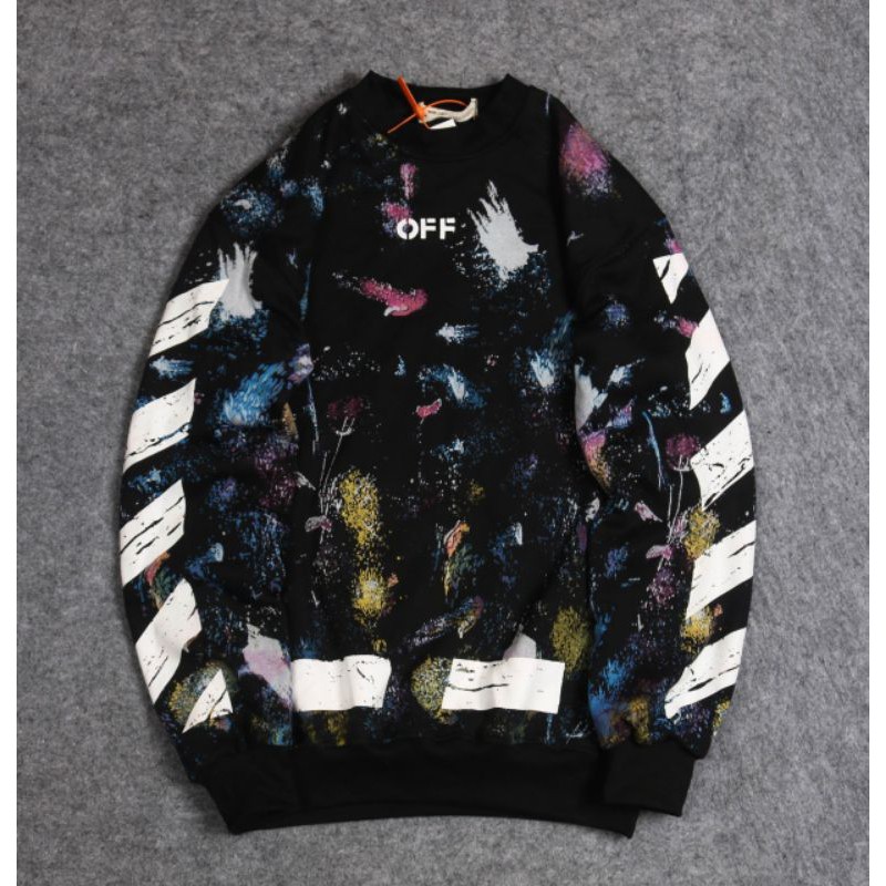 Jual SWEATER CREWNECK OFF WHITE GALAXY FULL TAG Shopee Indonesia