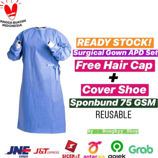 Jual Surgical Gown Set Gown Apd Baju Medis Operasi Waterproof Reusable Shopee Indonesia 