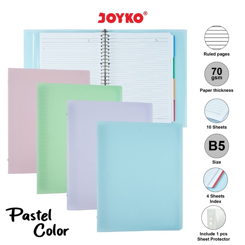 Jual Binder Note B5 Warna PASTEL Joyko B5-MHPT-143 | Shopee Indonesia