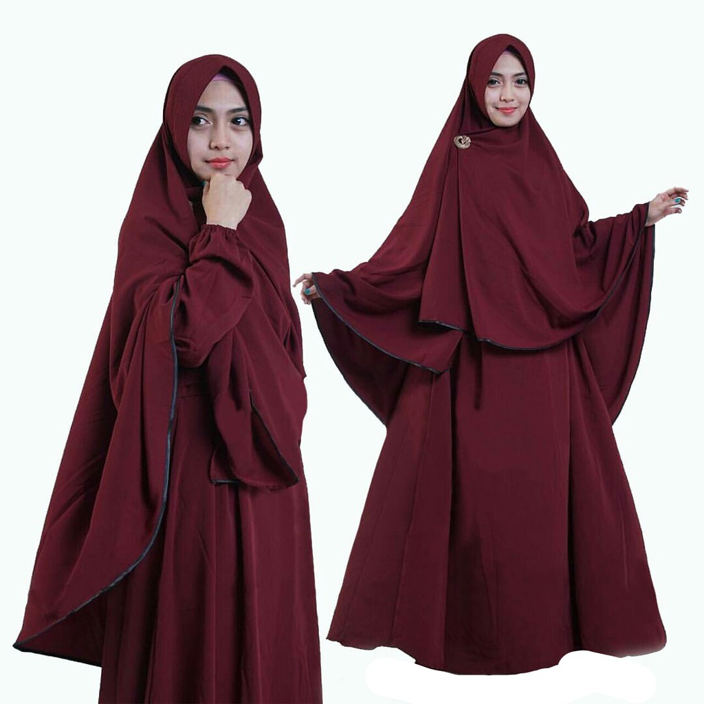 Jual Gamis Syari Polos Set Jilbab no Cadar Khadijah Syari Gamis Syari
