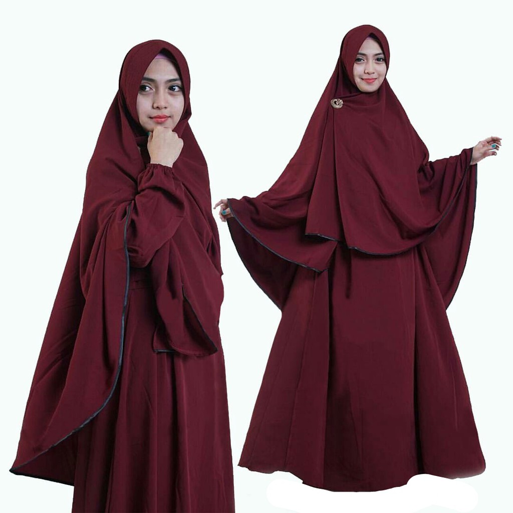 Jual Gamis Syari Polos Set Jilbab No Cadar Khadijah Syari Gamis Syari