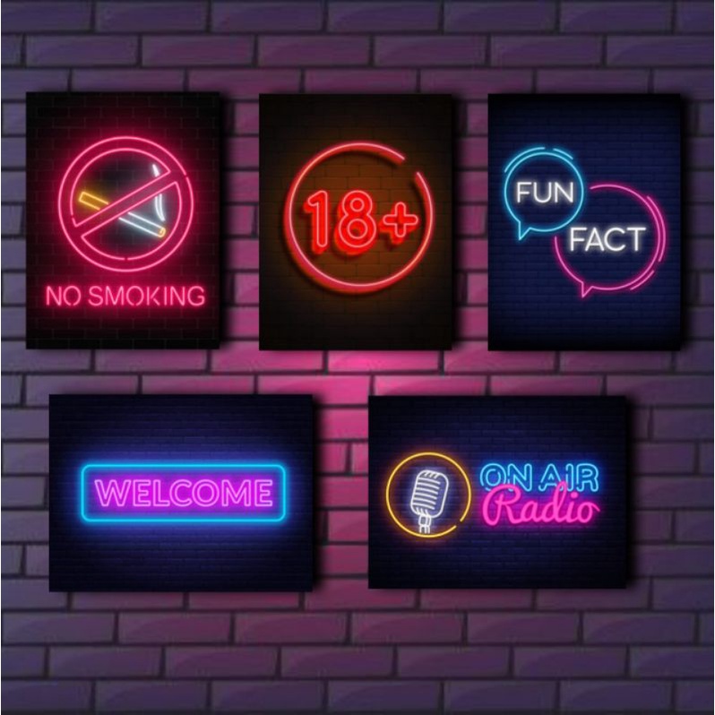 Jual [cod] 20 X 30 Poster Neon Kamar Cowo Keren Aestetic Hiasan Dinding Shopee Indonesia