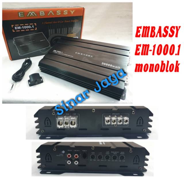 Jual Power Monoblok Embassy EM 1000.1 Class D 1000Watt Power Mobil ...