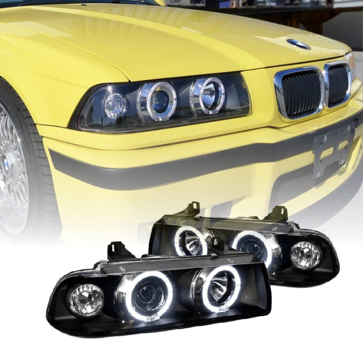 Jual Sonar Head Lamp Bmw E36 1991 1998 Angel Eyes Projector Black