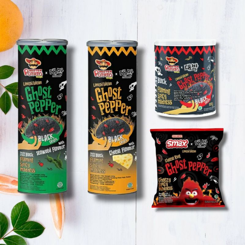 Jual Mister Potato Ghost Pepper Black Crisps Limited Edition Keripik