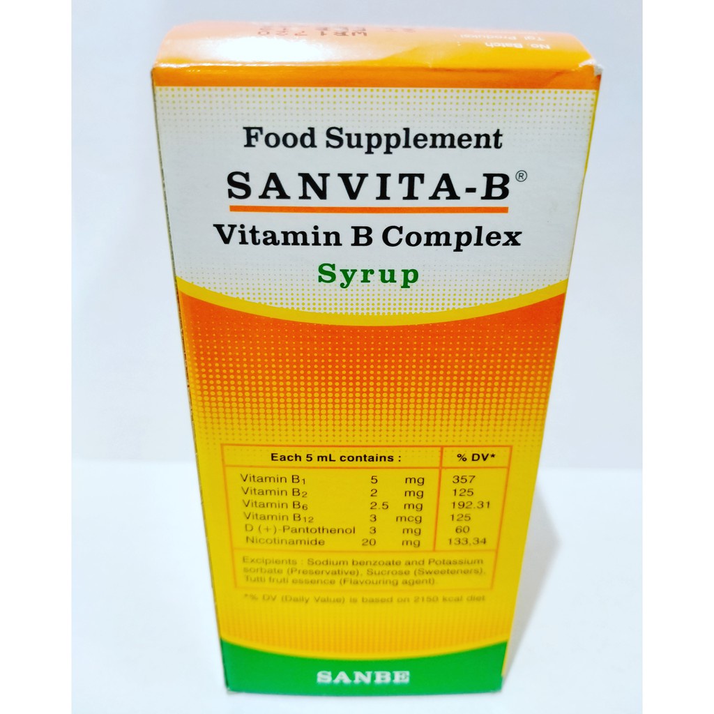 Jual SANVITA B SYRUP 120 ML suplemen vitamin b kompleks untuk anak