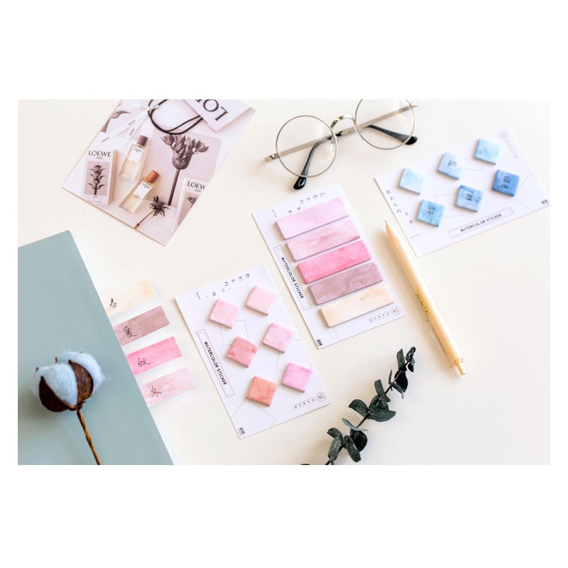 Jual Kertas Label Penanda Dokumen Watercolor Shapes Sticky Notes Bagus ...
