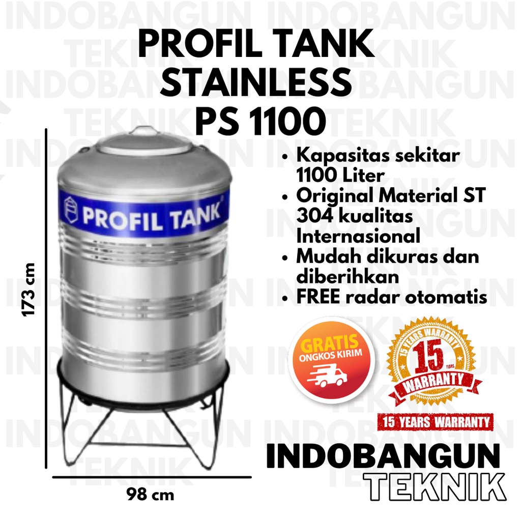 Jual Toren Air Tangki Air Tandon Air Profil Tank Stainless Ps 1100 1000 Liter Dengan Kaki Murah 0850