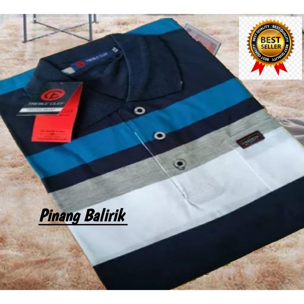Jual Kaos Kerah pria motif salur lengan pendek II jahitan kaos rapi dan ...
