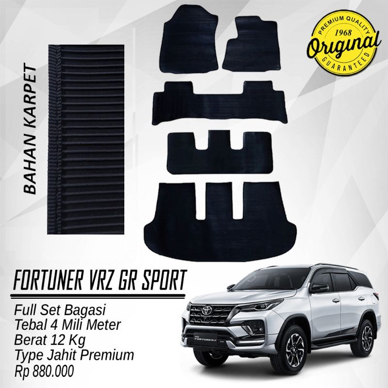 Jual Karpet Mobil Fortuner Vrz Gr Sport Karet Type Jahit Full Set Premium Shopee