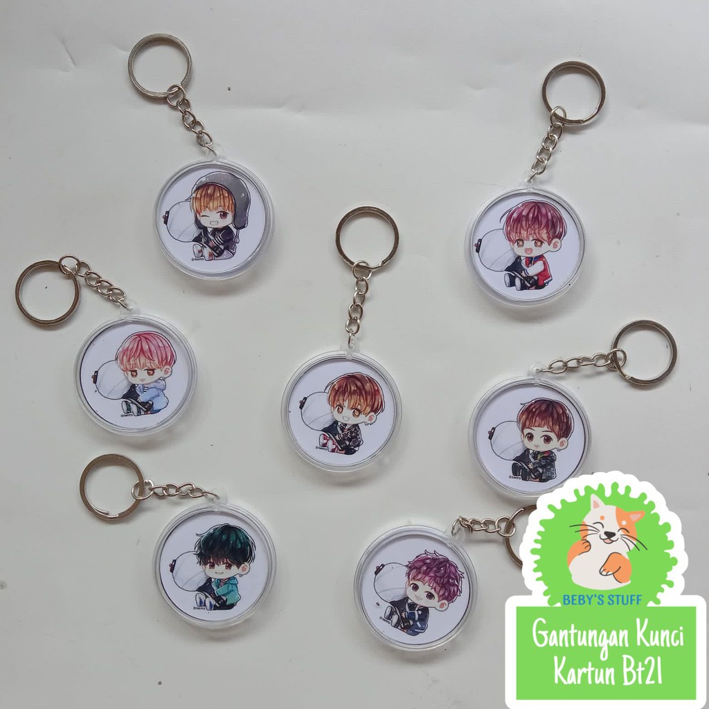 Jual Gantungan Kunci Akrilik Kpop Bt21 Bts Festa Kartun Keyring Ganci