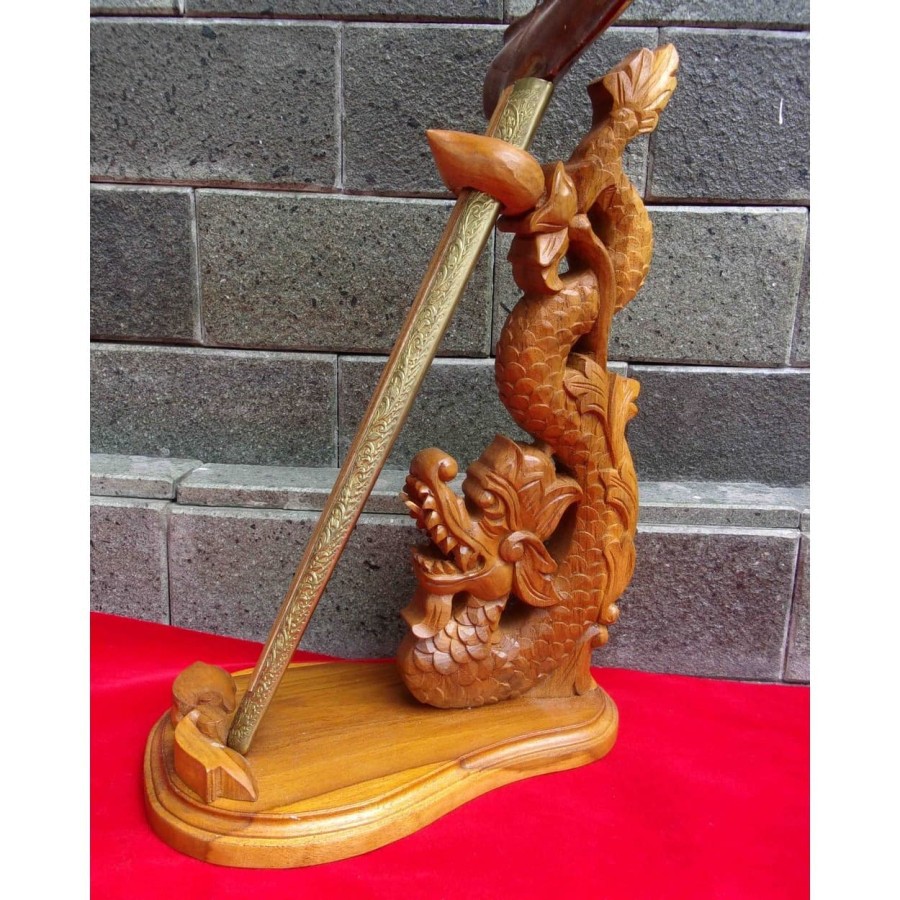 Jual Stand Jagrak Keris Ukiran Nagaraja Alusan Kayu Jati Murah Shopee