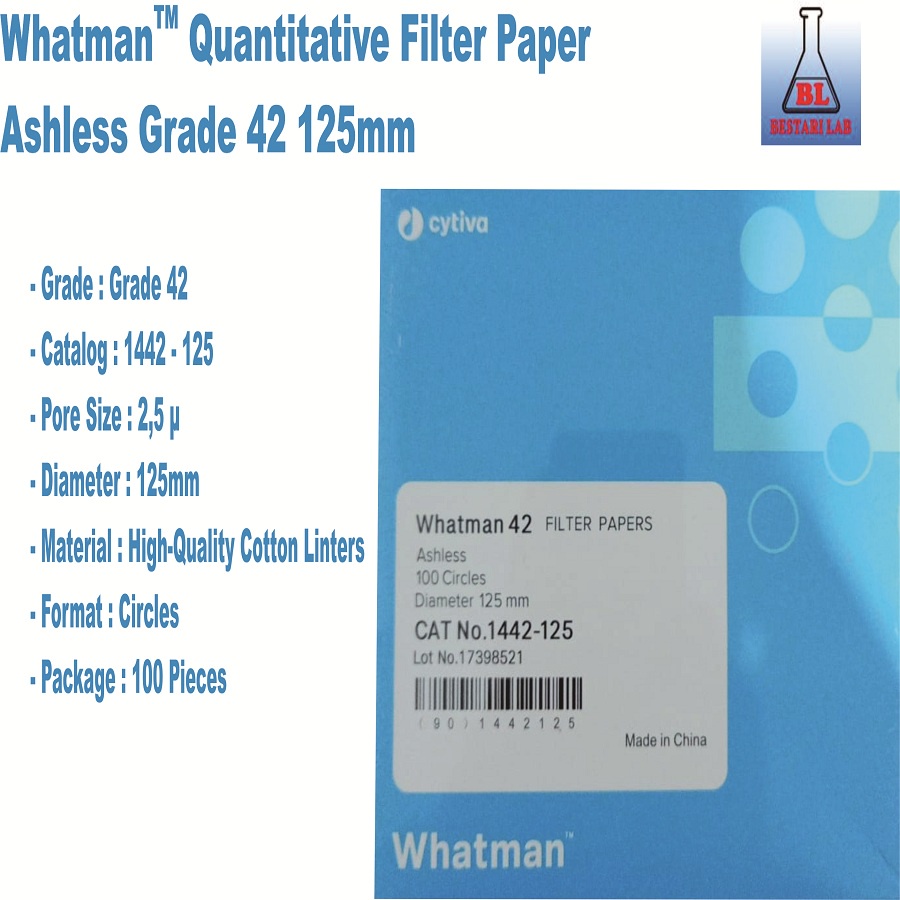 Jual Filter Paper Whatman No. 42 Dia. 125 mm. Kertas Saring Whatman