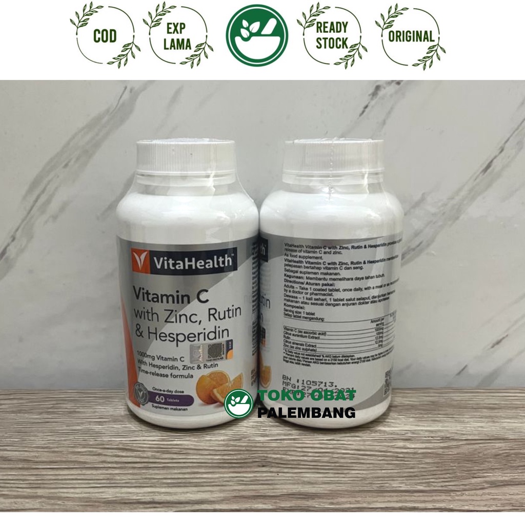 Jual VITAHEALTH VITAMIN C WITH ZINC RUTIN HESPERIDIN 60TABLET VITAMIN C