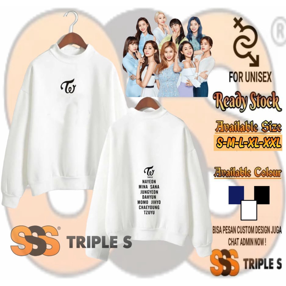 Jual Crewneck Sweater Kpop Twice Member Nayeon Mina Sana Dahyun Momo Tzuyu Jihyo Jung Chae 4922