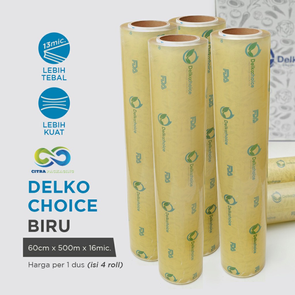 Jual 60CM X 500M PLASTIK WRAPPING MAKANAN PARCEL BLUE PREMIUM CLING ...