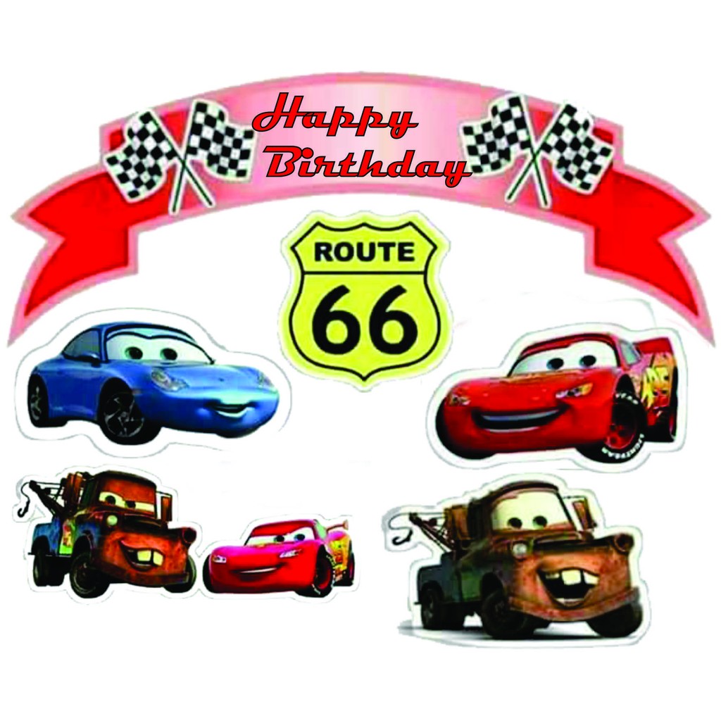 TOPER KUE HIASAN KUE CARS TOPPER CAKE ULANG TAHUN FADHILSOUVENIR