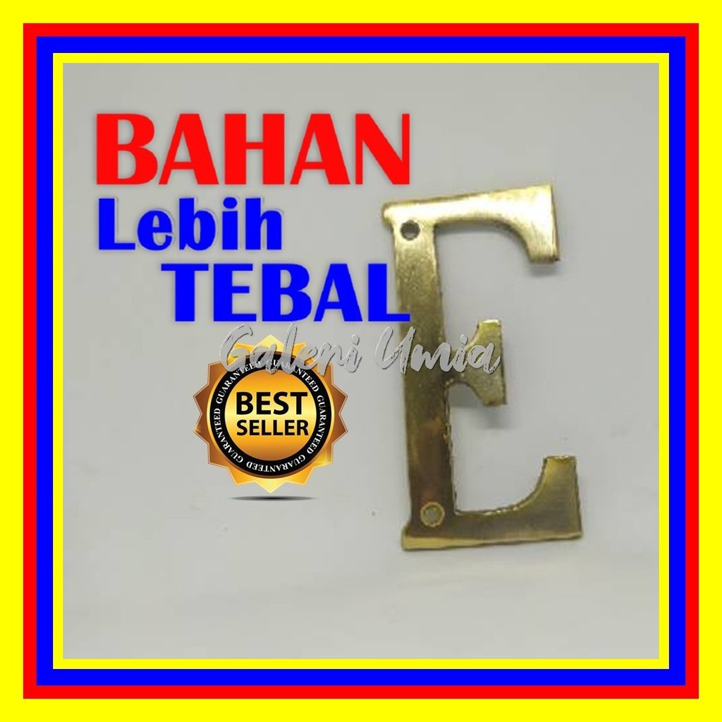 Jual [BISA COD] Nomor Rumah Kuningan Huruf E Tinggi 10 Cm Classic Antiq ...