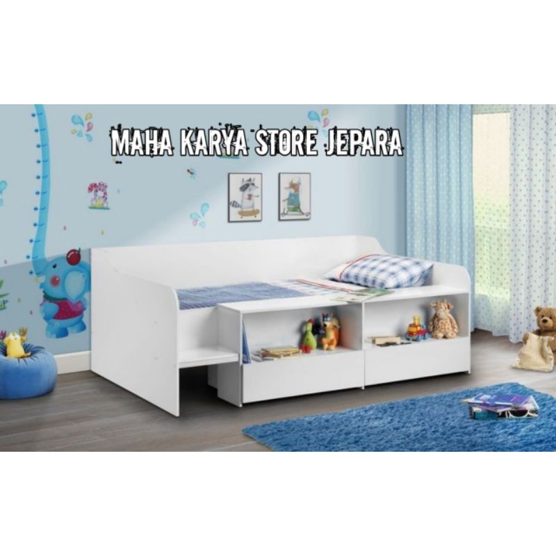 Jual DIPAN ANAK MINIMALIS 2 RAK BUKU + 2 LACI RETRO | Shopee Indonesia