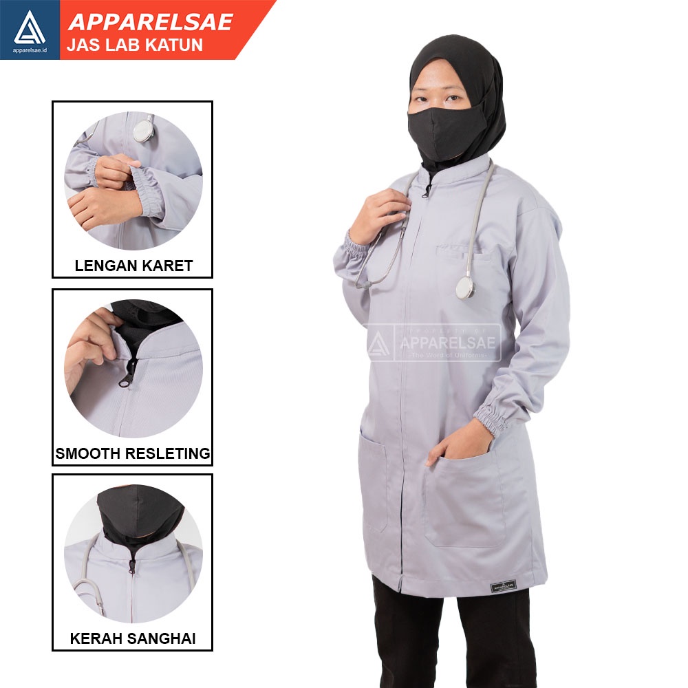 Jual JAS LAB /JAS LABORATORIUM KATUN LEMBUT & TEBAL BAJU DOKTER LENGAN ...