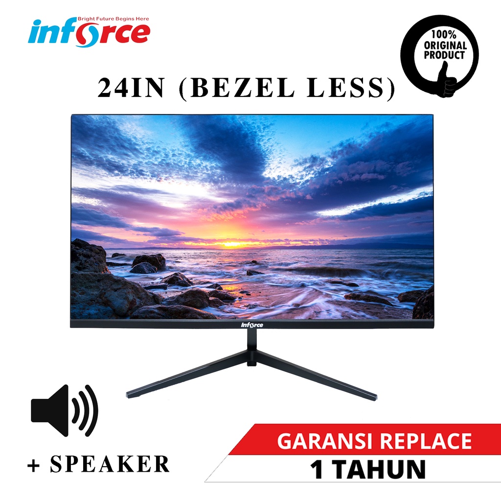 Jual Inforce Monitor 24IN Bezel Less VGA + HDMI + SPEAKER 24" 23.8