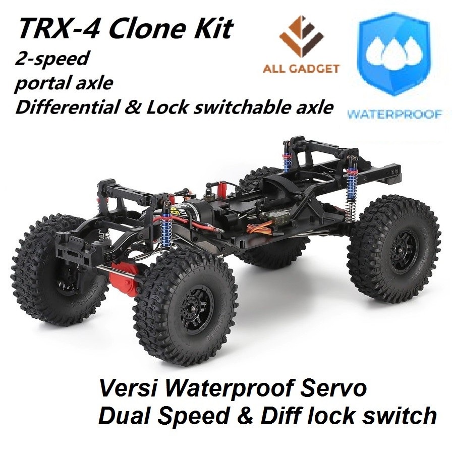 Jual Clone TRX4 Portal Axle 2 Speed 313mm Chassis 1/10 Crawler 