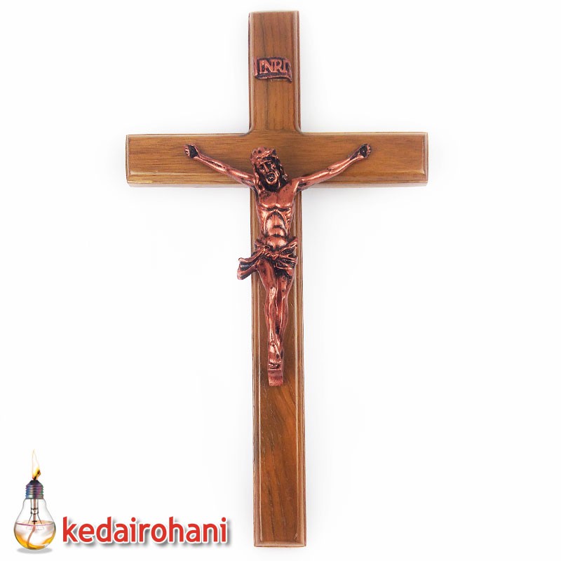 Jual Salib Dinding Kayu Jati Gantung Corpus Patung Yesus Inri ...