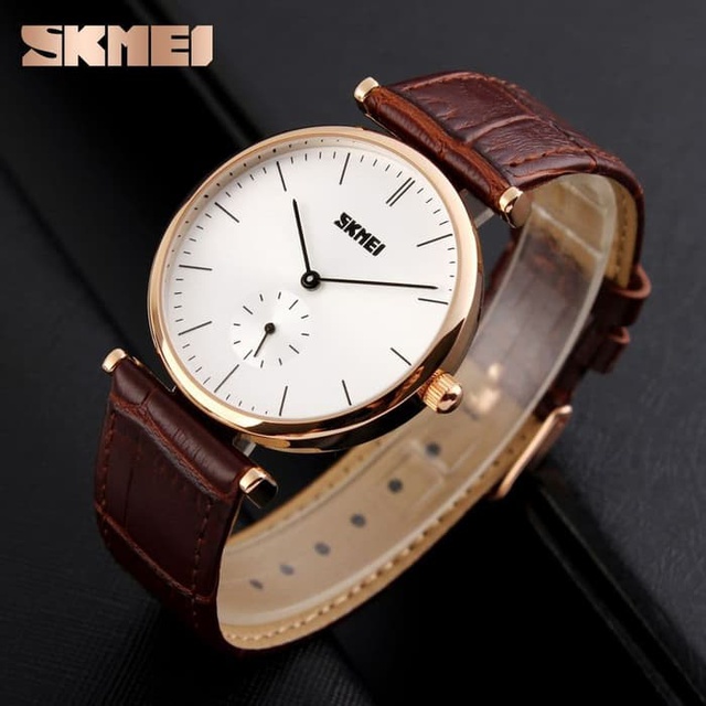 Jual Jam Tangan Pria Analog SKMEI 1175 Gold Case Coffe Water Resistant 30M Shopee Indonesia