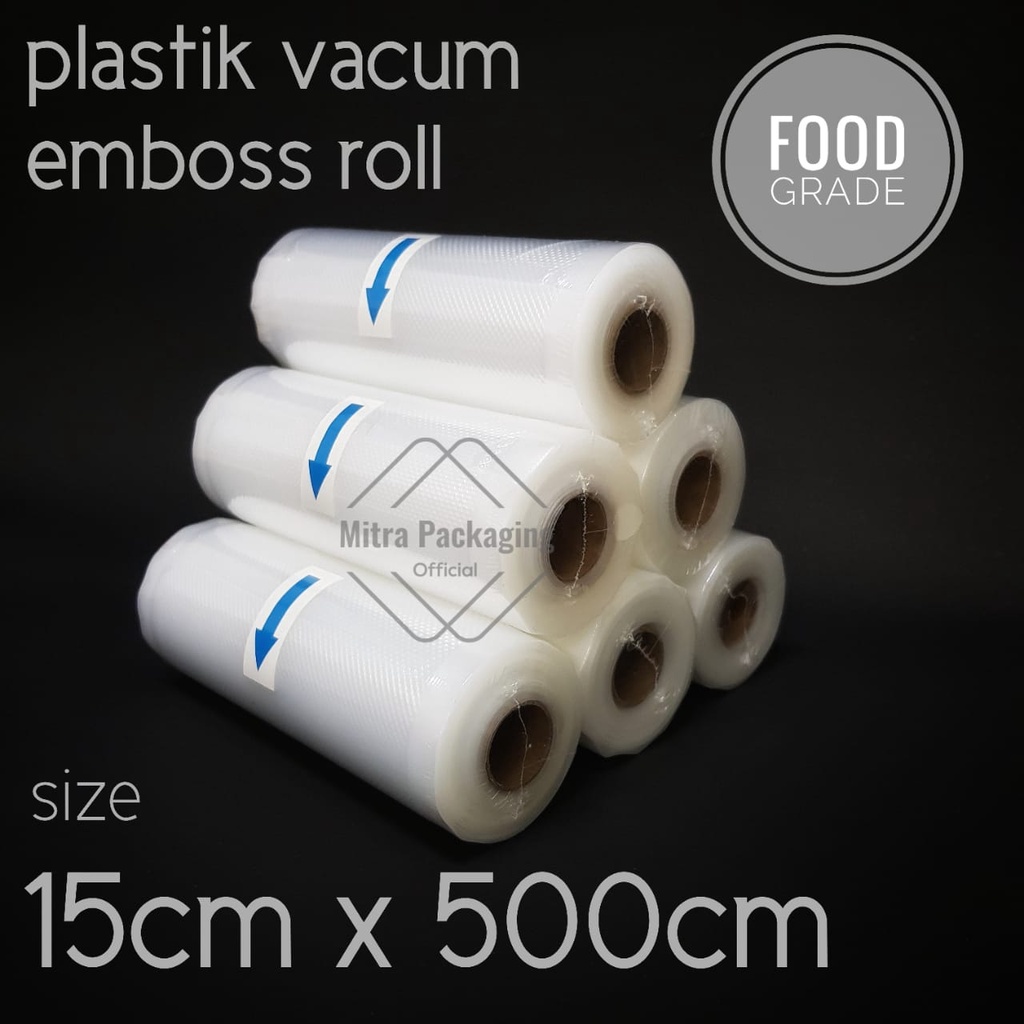 Jual Plastik Vacuum Makanan Roll Vacum Meter Emboss Vacuum Bag Roll Shopee Indonesia