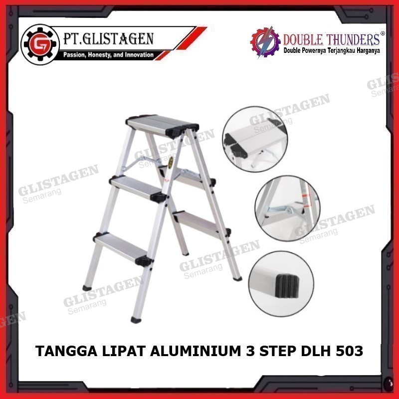 Jual Tangga Lipat Aluminium 3 Step Pendek Household Mini Ladder DLH 503 ...