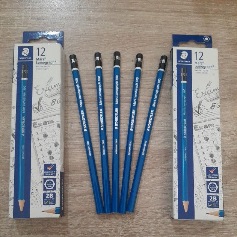 Jual Pensil 2b Staedler Mars Lumograph Shopee Indonesia