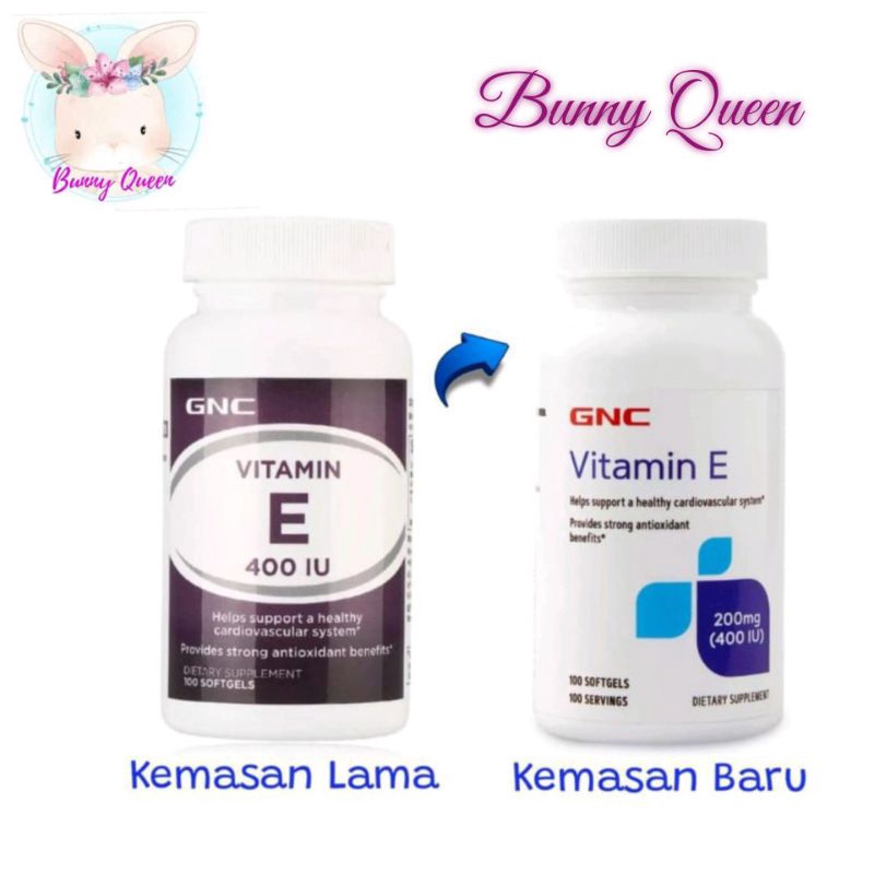 Jual GNC Vitamin E 400 IU 100 Softgels 400IU 100 kapsul 90 kapsul 90