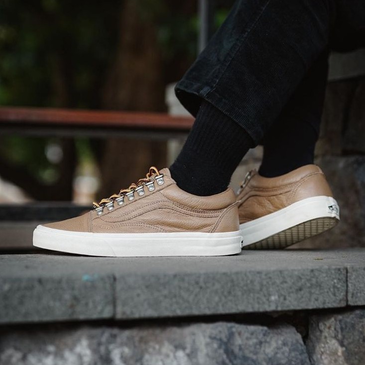 Vans old on sale skool leather brown