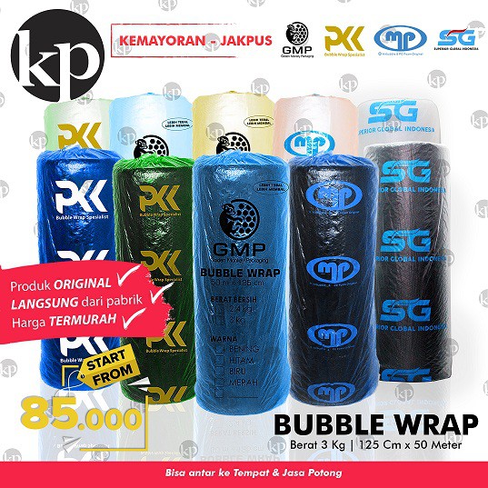 Jual Bubble Wrap Mulia Pack Gmp Sip Dan Upack Roll Cm X Meter Berat Kg Kg