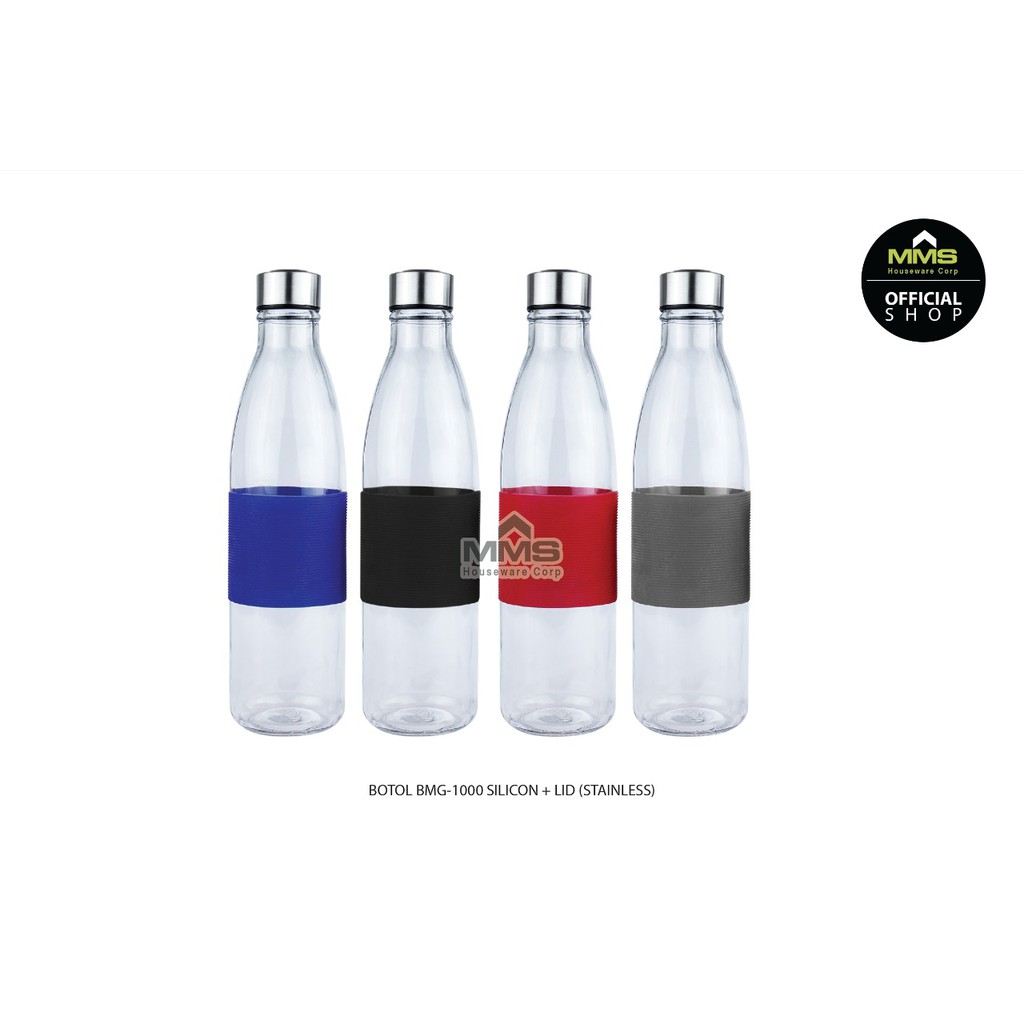 Jual MMS Botol Kaca Silicon White Line + Tutup Stainless | Shopee Indonesia