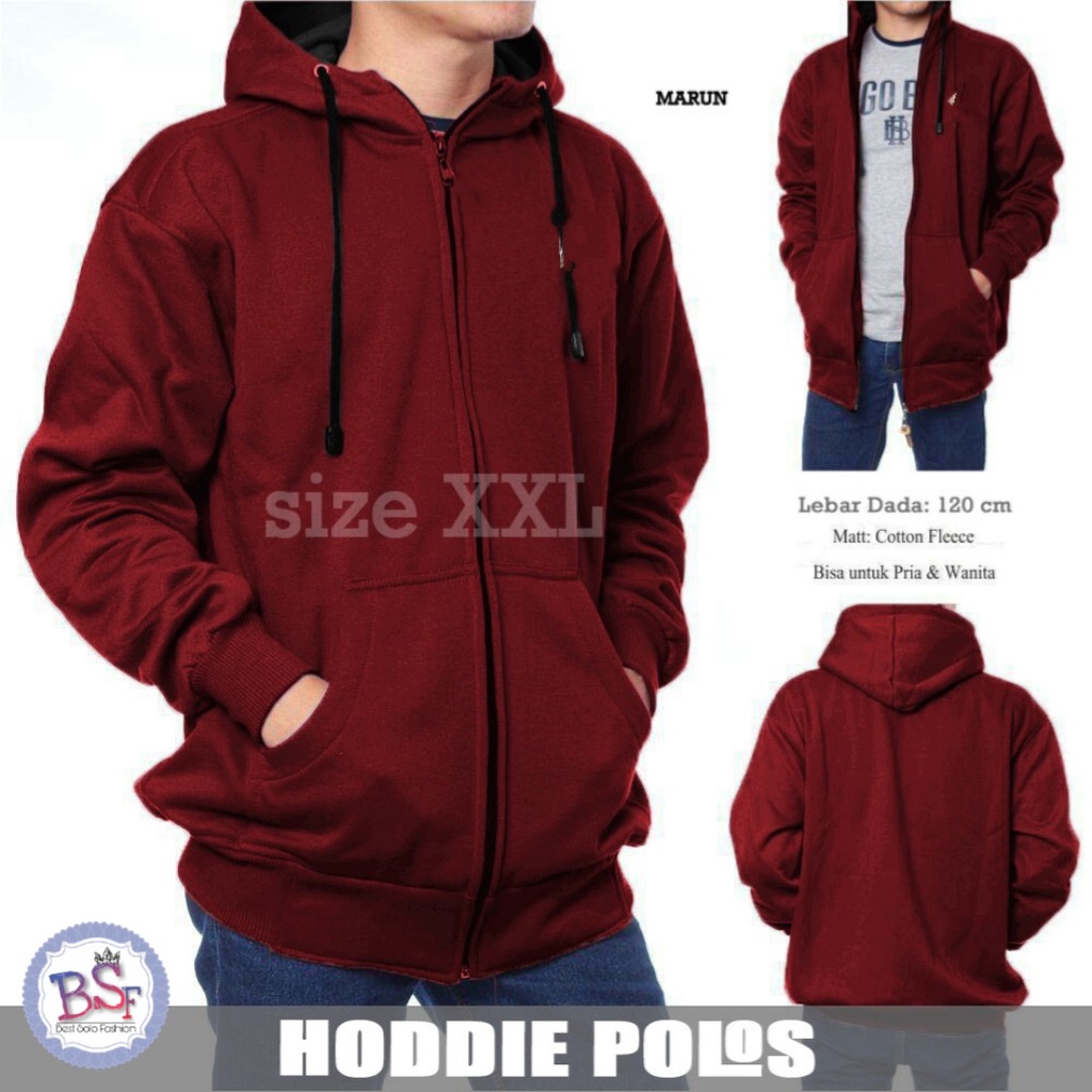 Jaket Pria Hoodie Polos Tebal Hoodie Polos Pria Trend Terbaru