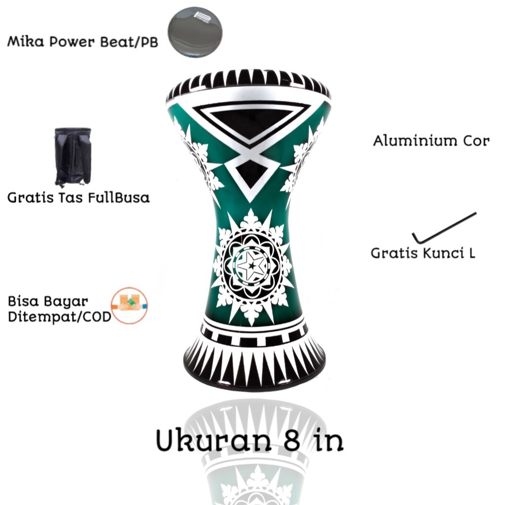 Jual Darbuka Alexandria Alumunium Darbuka Murah Mika Power Beat 8inc