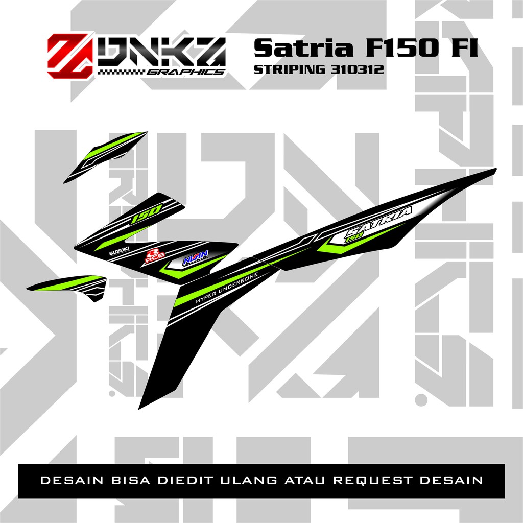 Jual Stiker Satria F150 FI Decal Striping Satria Premium Racing 310312 ...