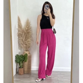 Cassie Pants Celana Highwaist Kulot Rajut Stretch Adem Wanita