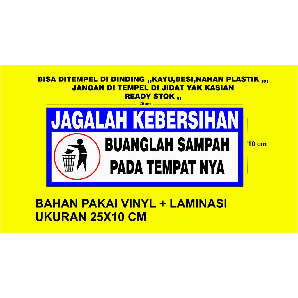 Jual Stiker Jagalah Kebersihan Ready Stok Shopee Indonesia